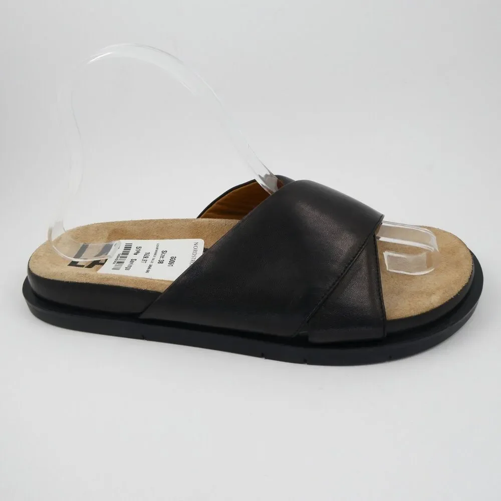 LABUCQ Mo Slide Black Nappa Cross Sandals Women's Sz US:7.5 - EU:38 Retail $350